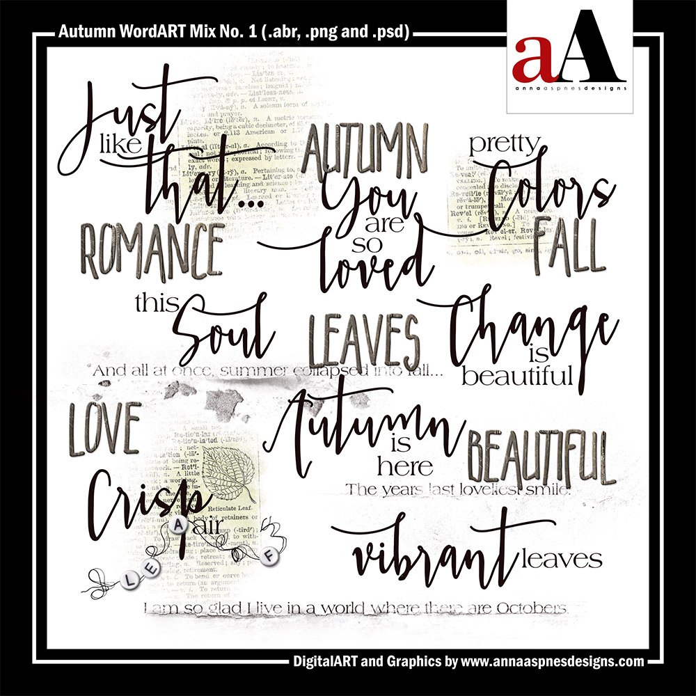 New Artsy Digital Designs Autumn Romance